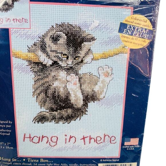 VTG 2003 Dimensions Cross Stitch Kit Opened Package/Unused 5”x7” Kitty Cat Lover - Picture 4 of 7